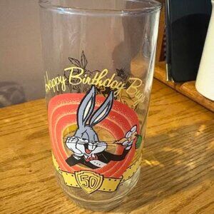 Vintage Bugs Bunny 50th Birthday Collectible Glass (1990)